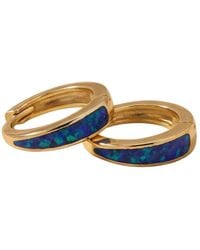 Harfi - Deep Opal Tapered Plated Huggie Hoop Earrings - Lyst