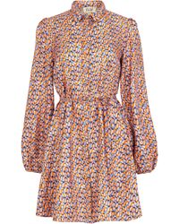 JAAF - Silk Shirt Dress In Groovy Print - Lyst