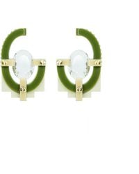 Gissa Bicalho - Handmade Acrylic Earring With Oval Cut Stone Clay - Lyst