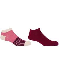 Peper Harow - Made in England - Oxford Stripe & Classic Burgundy Trainer Socks Bundle - Lyst
