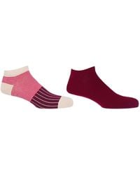 Peper Harow - Made in England - Oxford Stripe & Classic Burgundy Trainer Socks Bundle - Lyst