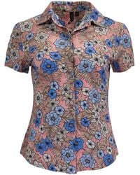 lords of harlech - Shelley Tropical Mix Coral Printed Shirt - Lyst