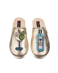 Laines London - Softie Slippers With Sapphire Gin Brooches - Lyst