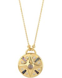 Artisan - 18k Yellow Gold Moonstone Sapphire Topaz Iolite Diamond Necklace Handmade Jewelry - Lyst