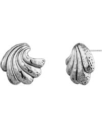 Gold & Honey - Sculptural Shell Stud Earrings - Lyst