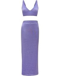 Why Mary - Knitted Crop Top & Maxi Pencil Skirt Set - Lyst