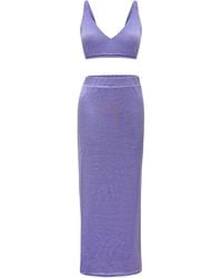 Why Mary - Knitted Crop Top & Maxi Pencil Skirt Set - Lyst