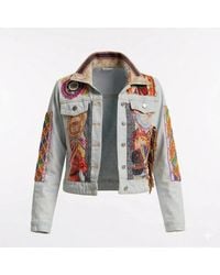 Tantra Spain Sl - Denim Jacket With Embroidered African Design And Sequins - Lyst