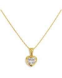 Pearl Code - Sophie Heart Pendant Necklace With Cubic Zirconia, -Plated - Lyst