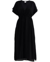 REISTOR - V-Neck Gathered Maxi Crepe Dress - Lyst