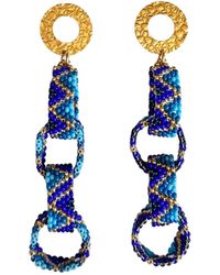 Iliana Arrazola - Bold Chunky Link, Dangle Earrings, Glass Beads, Beaded Jewelry - Lyst