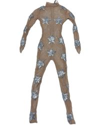 Harmonia Ny - Neutrals Lemuria Stars Mesh Catsuit By Dani Watanabe - Lyst