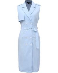 Smart and Joy - Double Breasted Trench Style Sleeveless Dress - Lyst