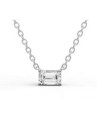 SEREIA OFFICIAL - 14K 0.25 Ct Lab Grown Emerald Shape Diamond Pendant - Lyst