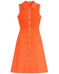 Yumi' - Rib Knitted Skater Dress With Buckle Detail - Lyst