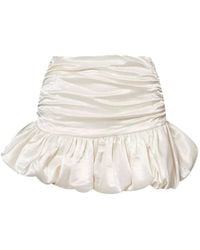 Amy Lynn - Neutrals Bella Cream Satin Puffball Mini Skirt - Lyst