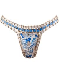 Luxsea Swimwear - Reversible Tropical Print/ Crochet Bikini Bottom - Lyst