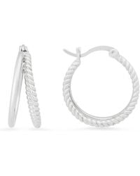 Kylie Harper - Sterling Twisted Rope Double Hoop Earrings - Lyst