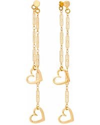Rejected Hearts Club - Con Amor Filled Heart Charm Dangle Chain Earrings - Lyst