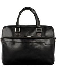 Time Resistance - Leather Briefcase Laptop Bag - Lyst