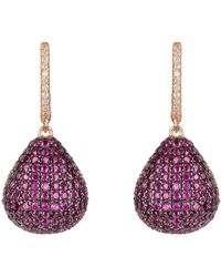 LÁTELITA London - Rose Valerie Pear Drop Gemstone Earring Rosegold Ruby - Lyst
