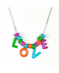 Pinnole - Love Monogram Charm Necklace - Lyst