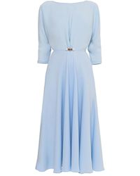 Nissa - Pearl-Detail Crepe Midi Dress Baby - Lyst