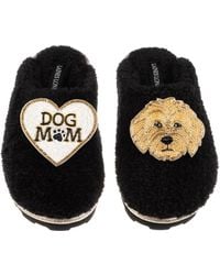 Laines London - Teddy Closed Toe Slippers With Dog Mum Mom & Golden Cockapoo Brooches - Lyst
