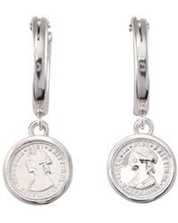 Von Treskow - Hinged Hoop Earrings With Micro Coins - Lyst