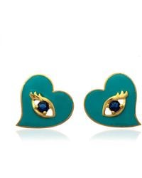 Milou Jewelry - Heart Earrings With Evil Eye - Lyst