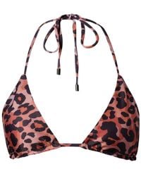 Playaluxe - Waikiki Triangle Bikini Top Leopard - Lyst