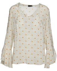 Conquista - Neutrals Loose Fitting Print Top With Ties - Lyst