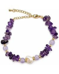 Angel Barocco - Amethyst Chip & Baroque Pearl Bracelet - Lyst