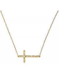 Elk & Bloom - Delicate Cross Choker Necklace - Lyst
