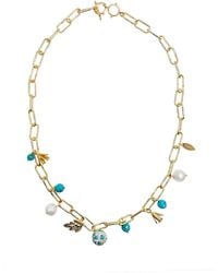 Farra - Chain With And Pearls Necklace - Lyst