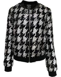Any Old Iron - Metallic Dogstooth Sequin Bomber Jacket - Lyst