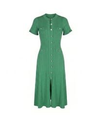Modenaire - Textured Knit Midi Dress Refined Button Front - Lyst