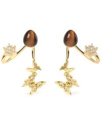 Freqnc Atelier - Butterfly Earrings Tiger Eye Ear Jackets - Lyst