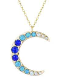 KAMARIA - Large Gradient Bezel Opal Moon Necklace - Lyst