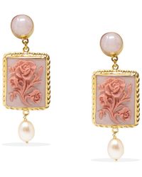 Vintouch Italy - Eternal Bloom Cameo Earrings - Lyst