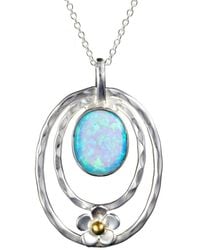 Isla Silver - Handmade Flower & Fire Opal Necklace - Lyst