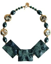 Edgar Navarro Jewelry - Kambaba Jasper Necklace With Mother Of Pearl Beads & Pearls - Lyst