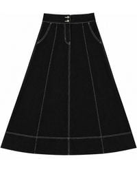 Rave on Trend - Flared Denim Skirt - Lyst