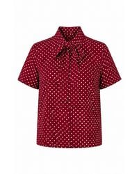 Gunda Hafner Ltd - Polka Dot Short Sleeve Bow Shirt - Lyst
