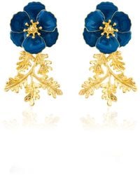 Milou Jewelry - Leafy Blossom Flower Earrings - Lyst