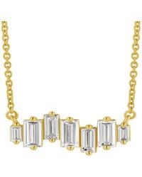 Artisan - 14K Emerald Cut Diamond Bar Pendant Necklace - Lyst