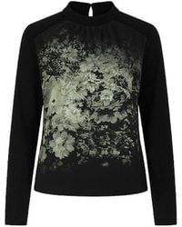 Conquista - Relaxed Long Sleeve Woven Top With Pleat Detail & Button Fastening - Lyst