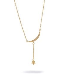 Ebru Jewelry - Celestial Moon & Star Drop Necklace - Lyst
