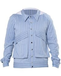 Metamorph - Avant Garde Striped Denim Jacket - Lyst