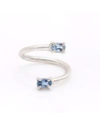 Gabriella Alicia - Aquamarine Wrap Toi Et Moi Ring - Lyst